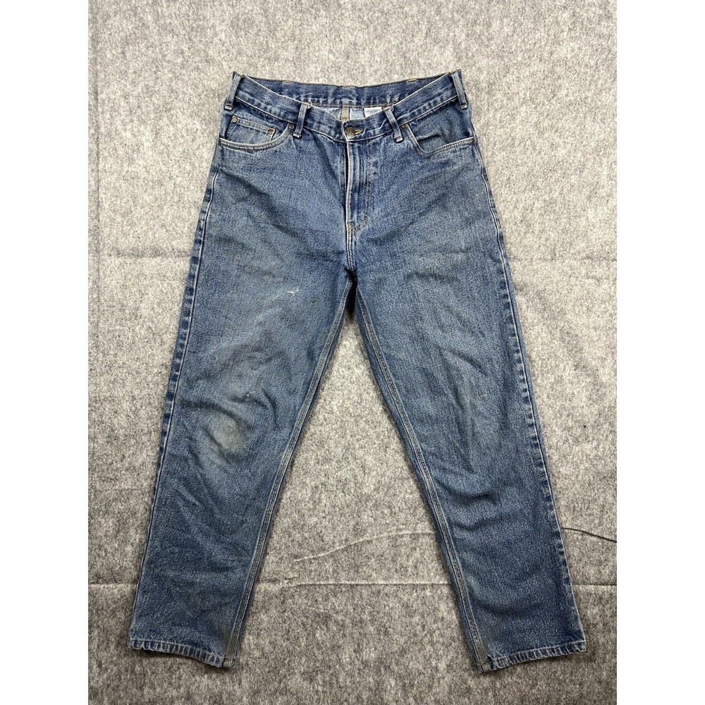Berne Jeans Men's Straight Leg Relaxed Fit Medium Wash Denim Workwear Size 34x30